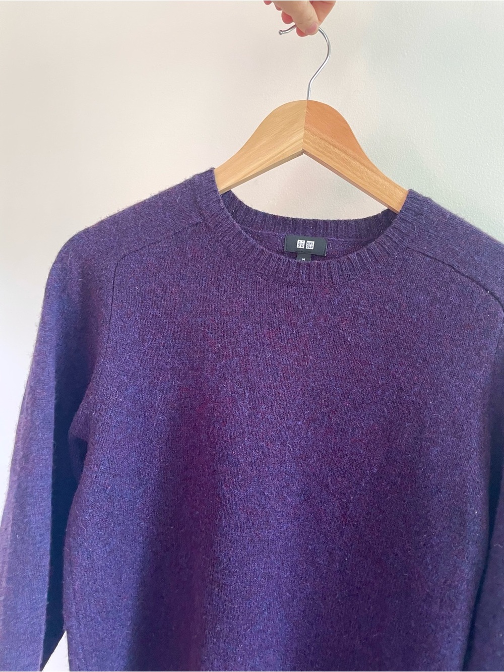 100% Wool Purple Crewneck Sweater